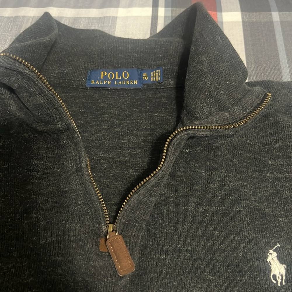 Ralph Lauren Dark Gray Quarter Zip Sweater! - Picture 2 of 5